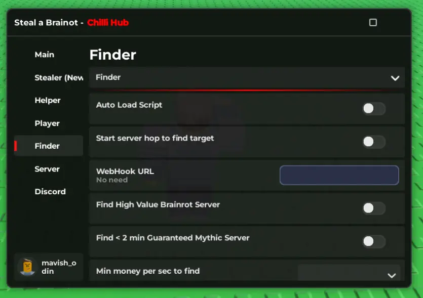 Steal A Brainrot Script By CHILLI Hub ANTI HIT