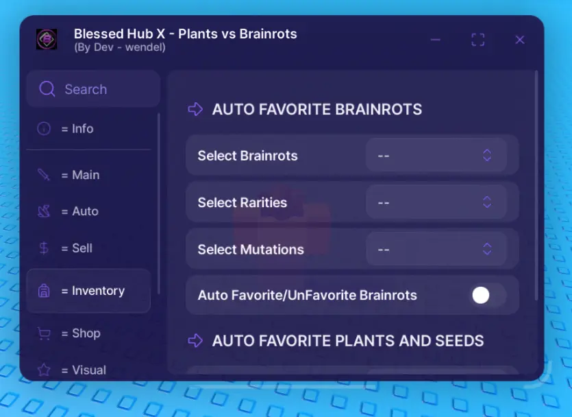 Blessed Hub X script plants vs brainrots