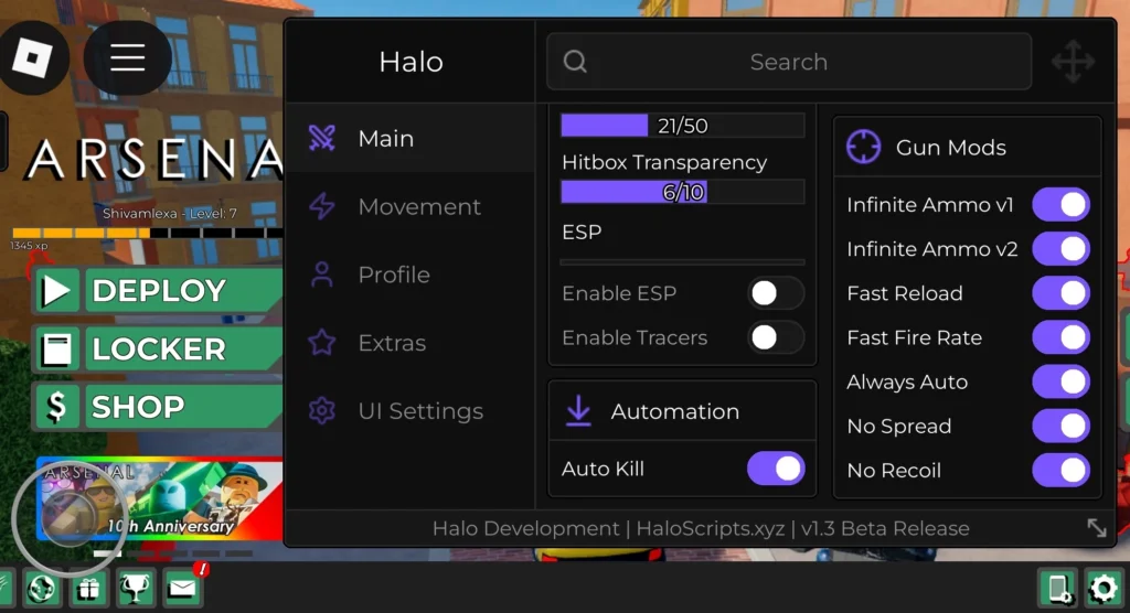 Halo Arsenal Script