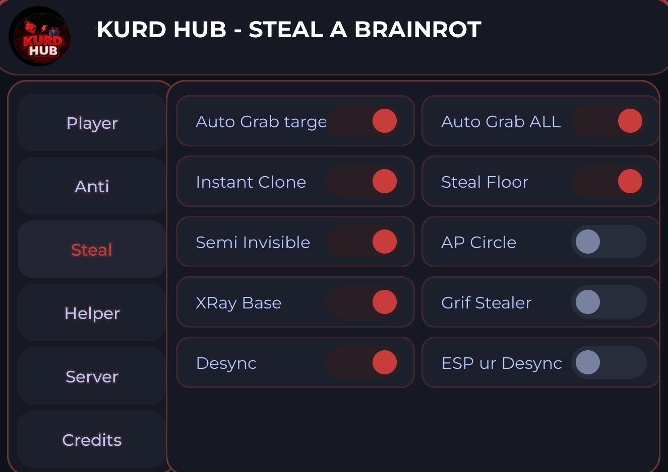 KURD HUB Steal a Brainrot Script NO KEY
