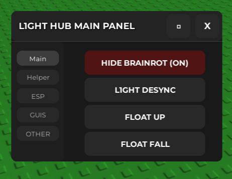 LIGHT HUB Steal a Brainrot Script Anti Hit, Hide Brainrot, ESP, Super Speed NO KEY