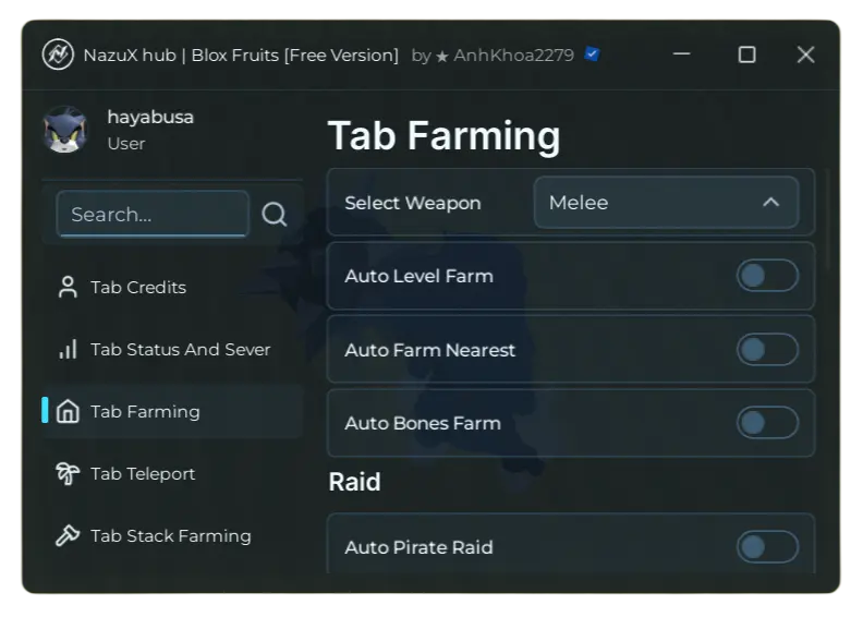Nazux Hub Blox Fruits Script