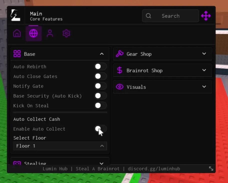 lumin hub script steal a brainrot