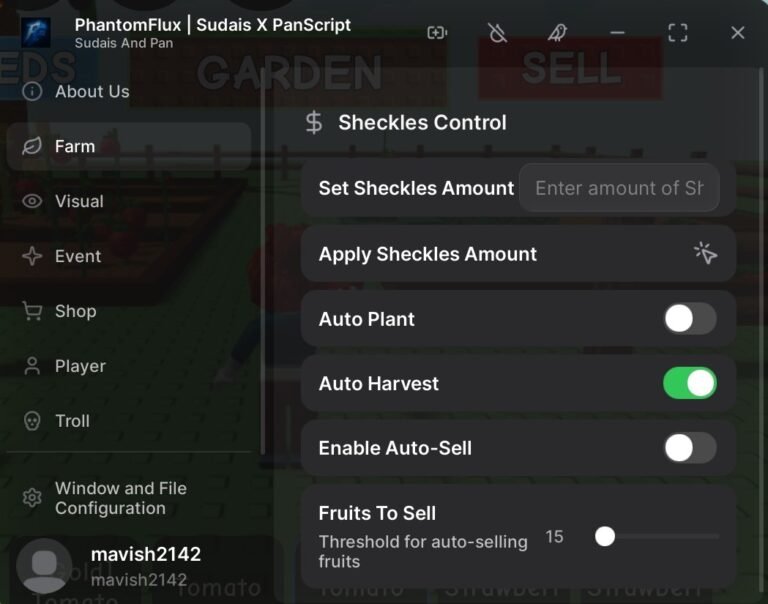 Grow a Garden Script NO KEY PhantomFlux, Dupe Fruit, Candy Blossom, Auto Harvest, Beanstalk Event