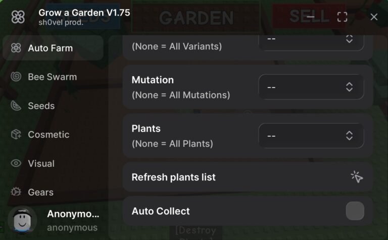 Grow a Garden Script NO KEY Shovel Prod, Dupe Fruit, Candy Blossom, Auto Harvest, Beanstalk Event