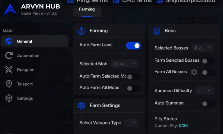Sailor Piece Script Arvyn Scripts PasteBin